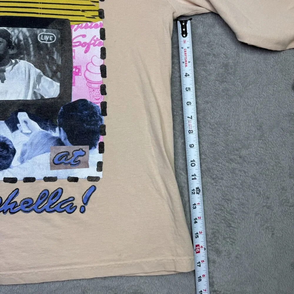 Bad Bunny x Coachella Shirt Mens Large Beige Cotton Graphic Print Long Sleeve - Picture 5 of 12